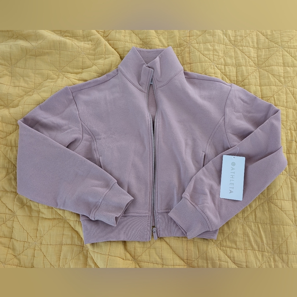 Athleta Forever Fleece Track Jacket NWT - Picture 4 of 5